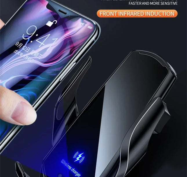 15W Car Magnetic Wireless Charger Automatic Car Mount Phone Holder For iPhone 16 15 For SamsungInfrared Induction Fast Charging