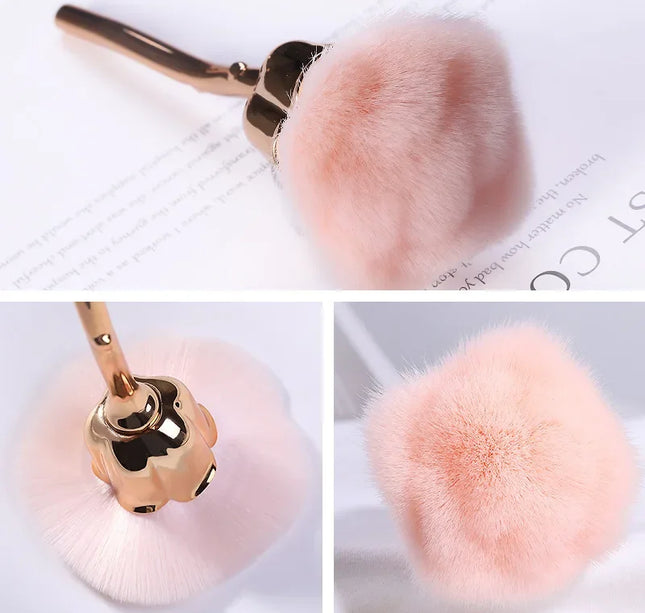 Flower Rose Nail Art Brush Remove Nail Dust Brushes Acrylic UV Gel Polish Powder Cleaning Tool Beauty Makeup Brushes