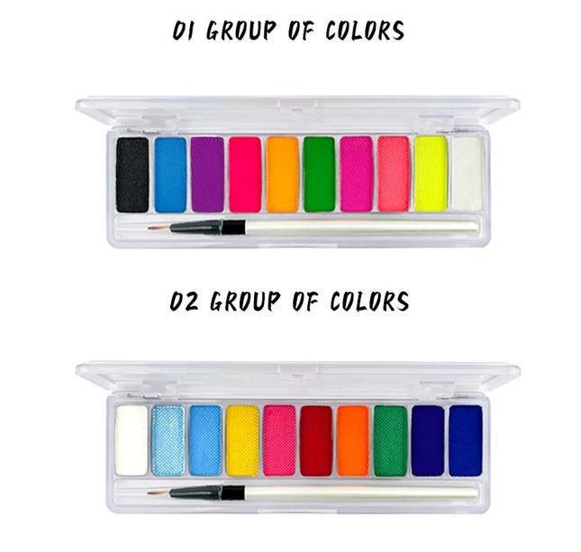 10 Colors Glow Fluorescent Neon Oil Face Body Art Paint UV Glow Oil Painting Halloween Party Fancy Dress Beauty Makeup Cosmetics