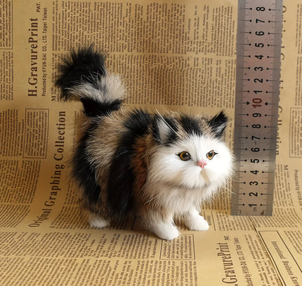 Simulation Cat Plush Toys Soft Stuffed Kitten Model Fake Cats Realist Animals for Kids Girls Birthday Valentine's Day Gift