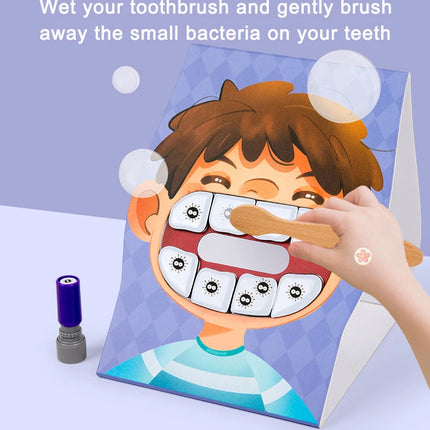 Montessori Brush Teeth Simulation Toy – Parent-Child Educational Puzzle Game for Kids Fine Motor Skills