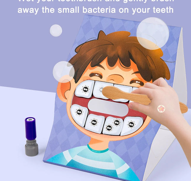 Montessori Brush Teeth Simulation Toy – Parent-Child Educational Puzzle Game for Kids Fine Motor Skills