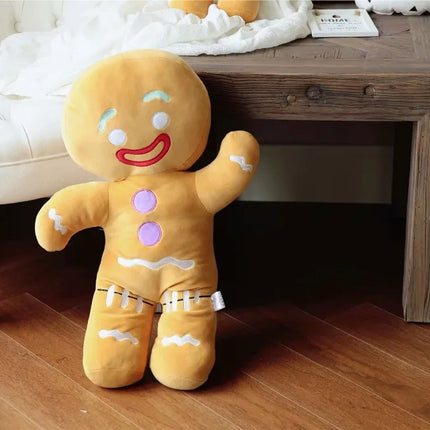 Gingerbread Man Plush Toy – Soft Stuffed Cookie Doll for Room Decoration & Birthday Gifts