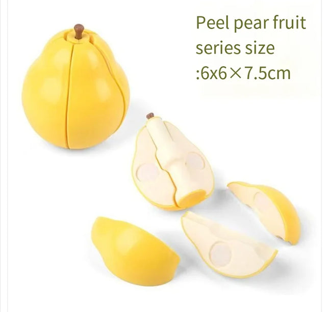 Kid Pretend Play Kitchen Fun Cutting Fruits and Vegetables Food Play House Set Puzzle Education Toys For Kids Boys Girls Gifts