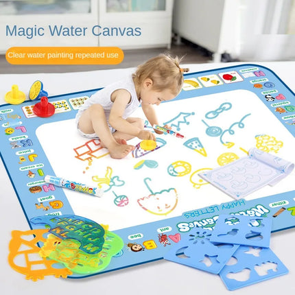 100x80cm Magic Water Drawing Mat – Reusable Doodle Board with Pens Montessori Educational Toy for Kids Gifts