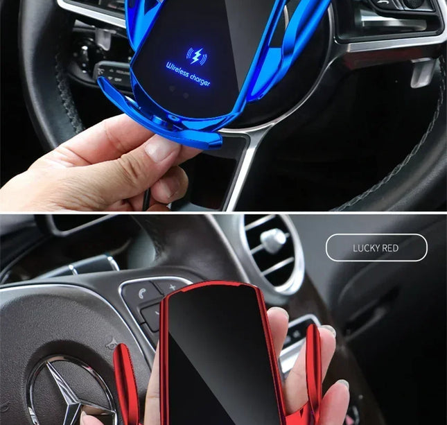 15W Car Magnetic Wireless Charger Automatic Car Mount Phone Holder For iPhone 16 15 For SamsungInfrared Induction Fast Charging