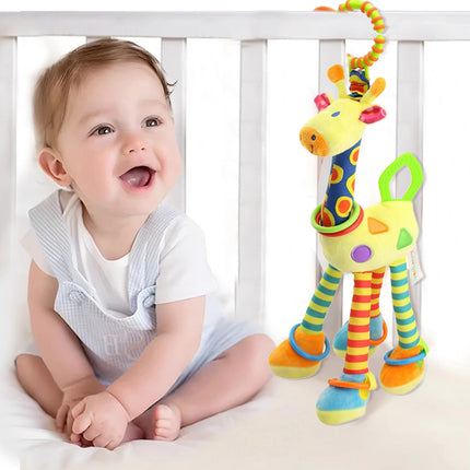 Soft Giraffe Hand Bell Rattle – Plush Hanging Sensory Toy for Baby Walkers, Beds & Early Education