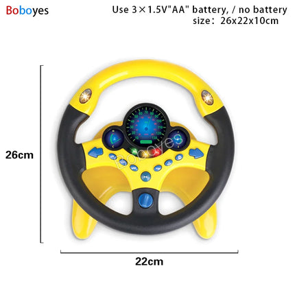 Infant Electric Steering Wheel Toy – Simulation Light & Sound Educational Vocal Toy for Stroller Play