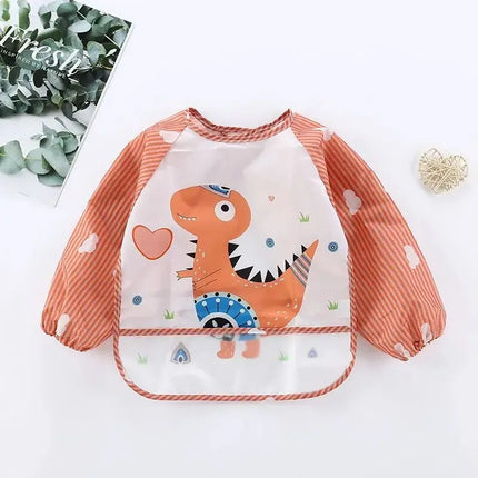 1pc Waterproof Baby Smock – Long Sleeve Bib Apron for Eating & Art