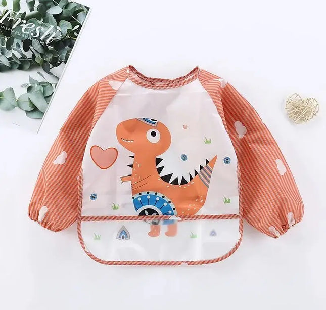 1pc Waterproof Baby Smock – Long Sleeve Bib Apron for Eating & Art