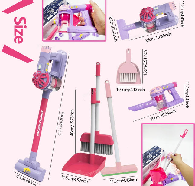 Kids Electric Vacuum Cleaner Toy – Simulation Cleaning Set for Toddlers Role Play & Educational Gifts