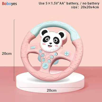 Infant Electric Steering Wheel Toy – Simulation Light & Sound Educational Vocal Toy for Stroller Play