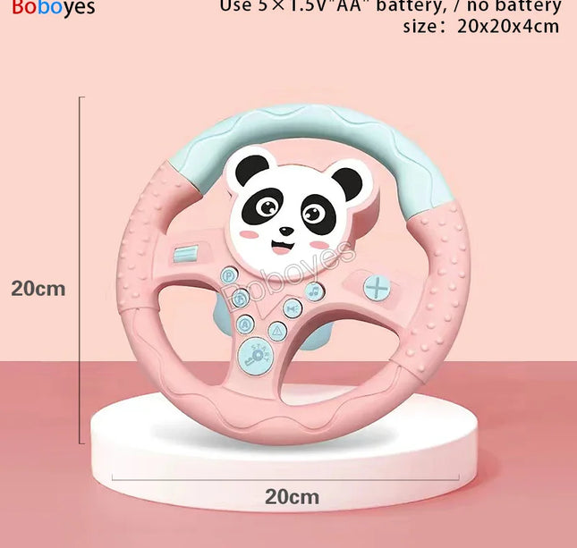 Infant Electric Steering Wheel Toy – Simulation Light & Sound Educational Vocal Toy for Stroller Play