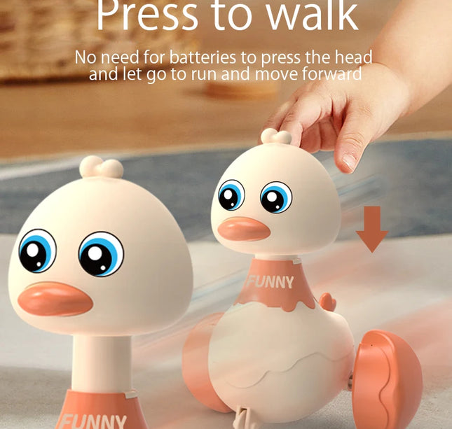 Baby Toy Swing Duck Toy Cartoon Press Vehicles Glide Animal Inertia Pull Back Cars Early Education Toys for Toddlers Boys Girls