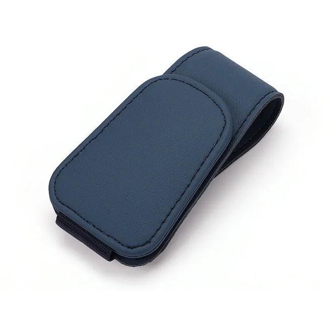 Car Eyeglass Holder Clip – Leather Magnetic Sun Visor Storage for Sunglasses