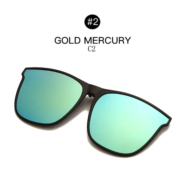 Men's Clip-On Polarized Sunglasses – Vintage Square Photochromic Night Vision Driving Glasses
