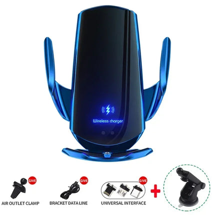 15W Car Magnetic Wireless Charger Automatic Car Mount Phone Holder For iPhone 16 15 For SamsungInfrared Induction Fast Charging