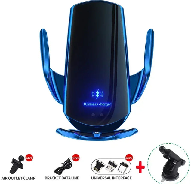 15W Car Magnetic Wireless Charger Automatic Car Mount Phone Holder For iPhone 16 15 For SamsungInfrared Induction Fast Charging