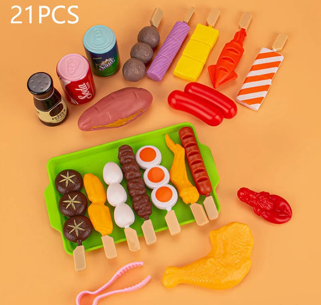 Kids Pretend Kitchen Playset – Simulation BBQ & Cooking Toys for Girls Educational Play House Fun