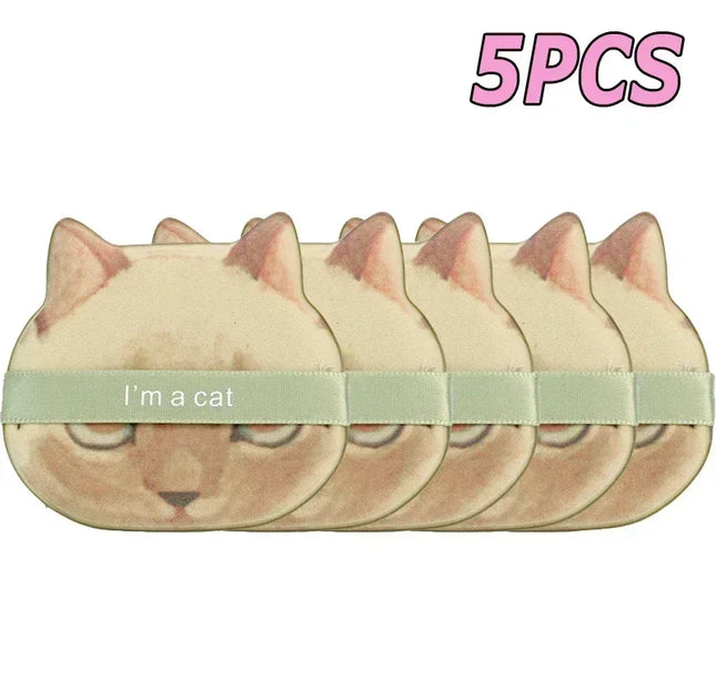 10PCS Cute Cat Makeup Puff Foundation Cosmetic Puff Smooth Powder Concealer Beauty Dry and Wet Dual-use Powder Puff Makeup Tool