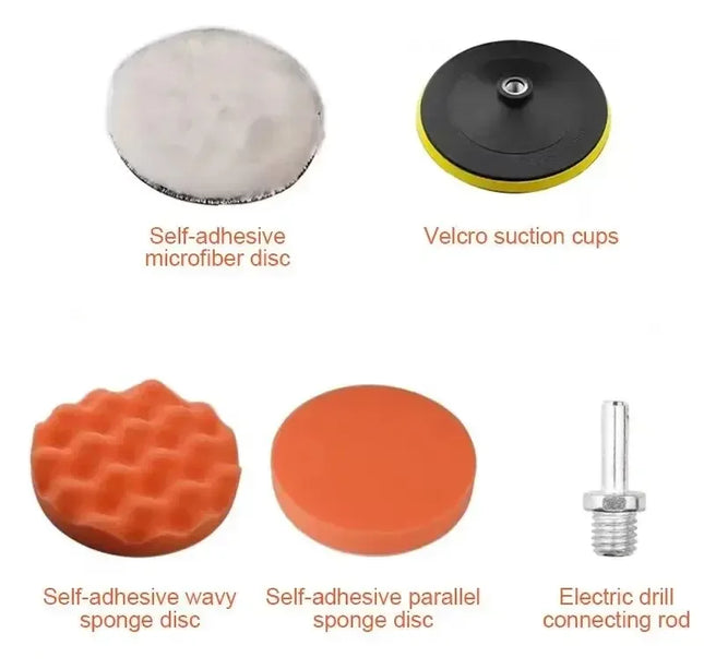 Polishing Sponge Plate Set Imitation Plush Waxing Angle Grinding Cleaning Sponge Wheel Car Beauty Set Electric Drill Polishing