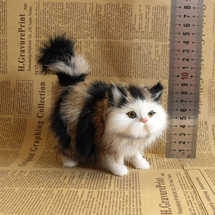 Simulation Cat Plush Toys Soft Stuffed Kitten Model Fake Cats Realist Animals for Kids Girls Birthday Valentine's Day Gift