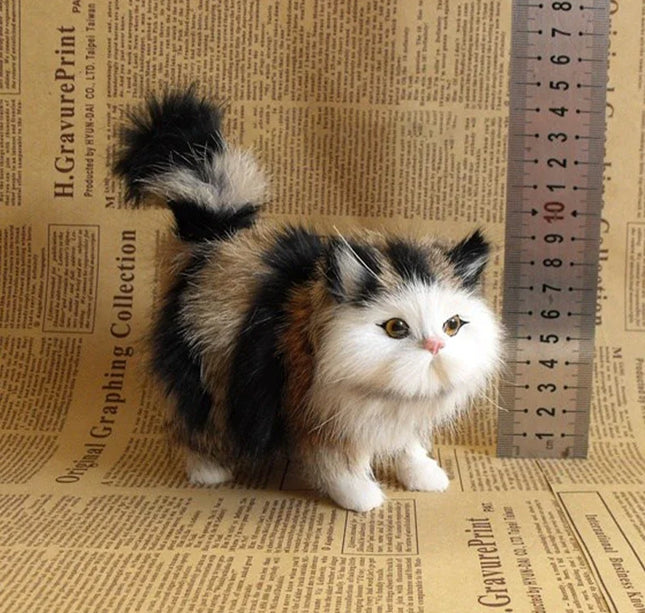 Simulation Cat Plush Toys Soft Stuffed Kitten Model Fake Cats Realist Animals for Kids Girls Birthday Valentine's Day Gift