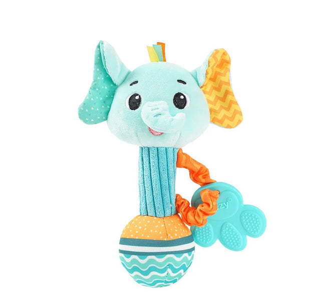 Baby Rattle Plush Toy – Soft Stuffed Animal Shaker with Crinkle & Squeaky Sensory Grip for Toddler Travel & Gifts