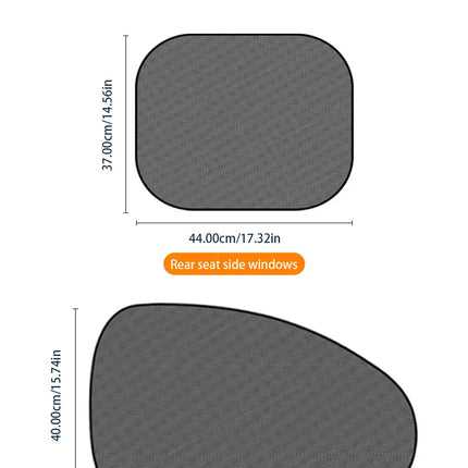 2pcs Car Window Sunshade – SEAMETAL UV Shield Curtains for Front & Rear Windows