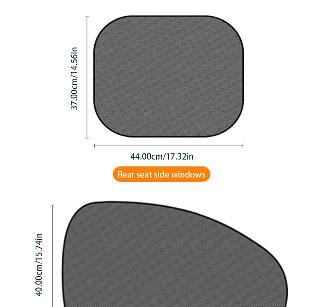 2pcs Car Window Sunshade – SEAMETAL UV Shield Curtains for Front & Rear Windows