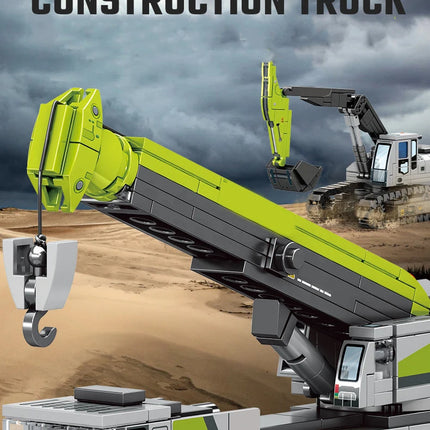 SEMBO Engineering Vehicle Building Kit – MOC Excavator & Mixer Truck Bricks Set for Boys DIY Educational Gifts