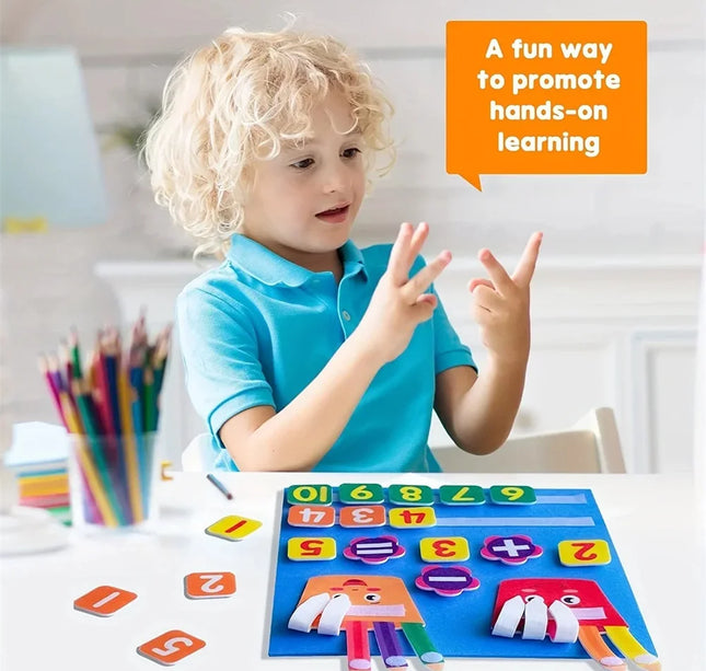 Felt Learning Board Children Toys Educational DIY Toy Addition Subtraction Finger Arithmetic Teaching Enlightenment Board