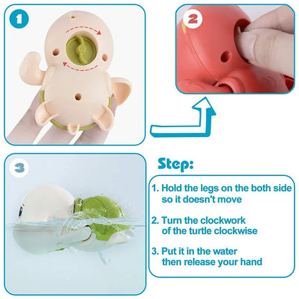 Baby Bath Toys – Wind-Up Swimming Animals for Kids Bathtub & Shower Play