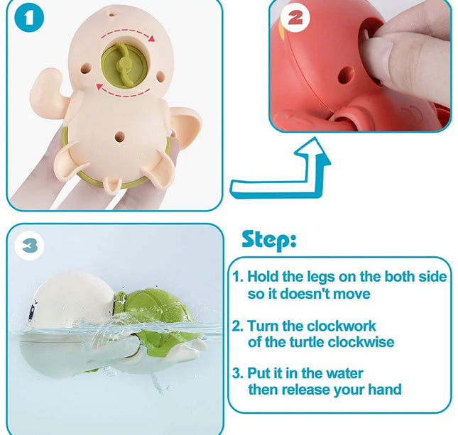 Baby Bath Toys – Wind-Up Swimming Animals for Kids Bathtub & Shower Play