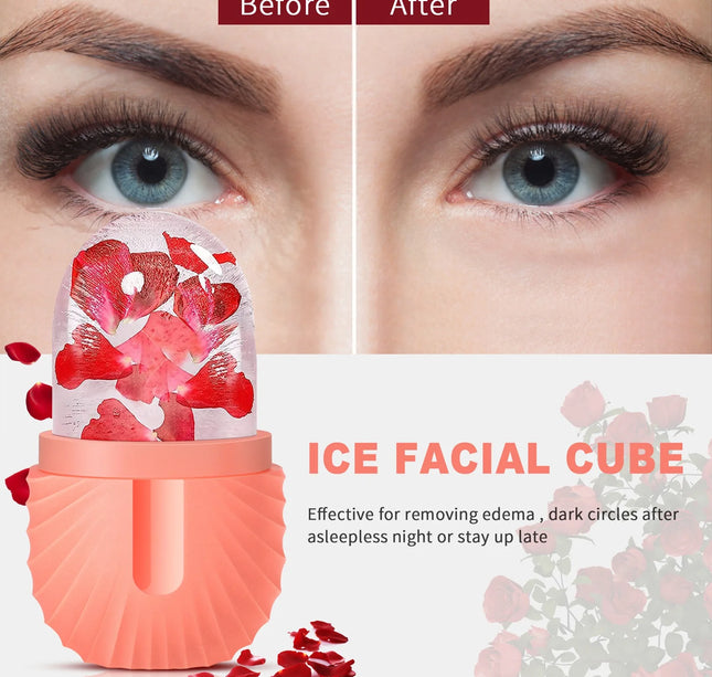 Ice Face Roller Ice Cube Beauty Massage Silicone Ice Mold For Eye Puffiness Ice Facial Roller Shrink Pores Multifunctional mold