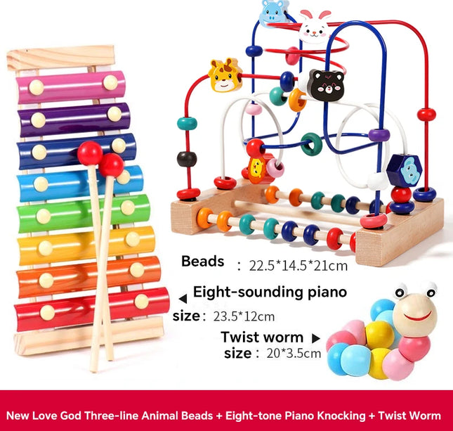 Early Education Building Blocks & Beads – Intelligence Development Toy for Toddlers Ages 1–3 Boys & Girls