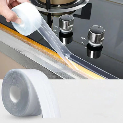 Transparent Acrylic Single-fold Kitchen And Bathroom Waterproof Mildew Stickers Sink Beautiful Stickers(3.2m*3.8cm)