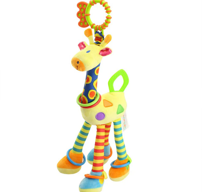 Soft Giraffe Hand Bell Rattle – Plush Hanging Sensory Toy for Baby Walkers, Beds & Early Education