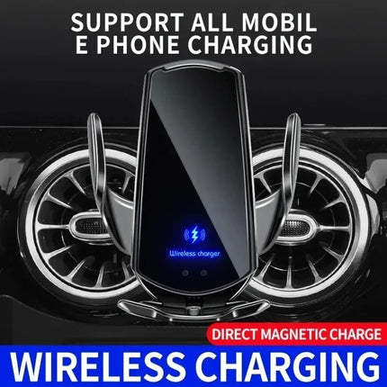 15W Car Magnetic Wireless Charger Automatic Car Mount Phone Holder For iPhone 16 15 For SamsungInfrared Induction Fast Charging
