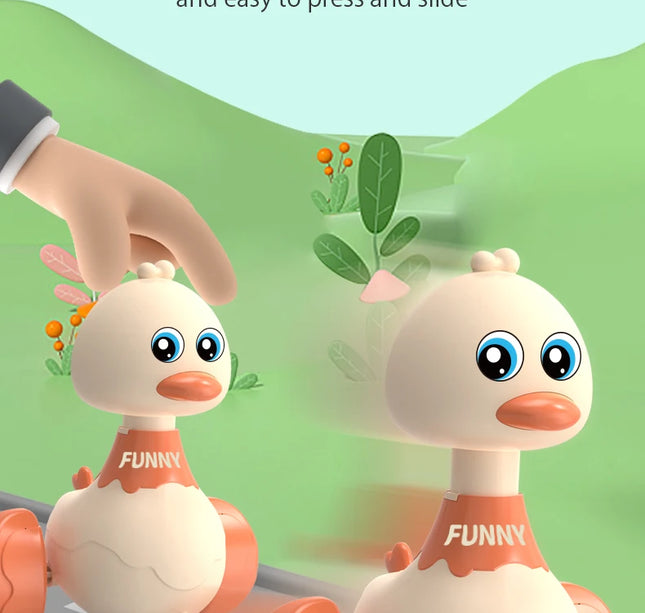 Baby Toy Swing Duck Toy Cartoon Press Vehicles Glide Animal Inertia Pull Back Cars Early Education Toys for Toddlers Boys Girls
