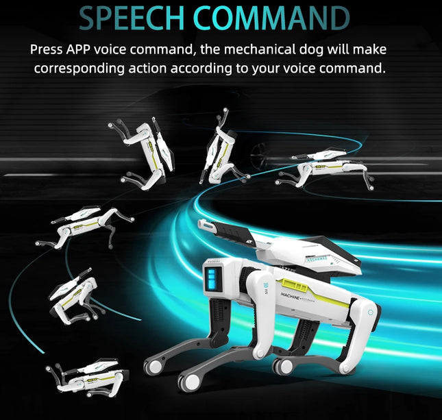 Teeggi RC Intelligent Robot Dog – Multifunctional Bionic Smart Mechanical Pet with Turret Educational Toy Gift