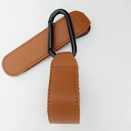 Adjustable Stroller Hook – PU Leather Bag Hanger for Baby Travel