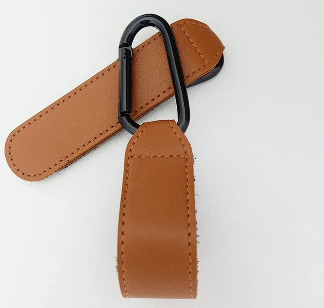 Adjustable Stroller Hook – PU Leather Bag Hanger for Baby Travel