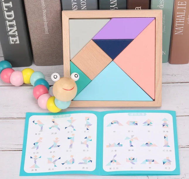 Baby Educational Toy Montessori Wooden 3D Toys Childhood Learning  Kids Baby Colorful Wooden Blocks For Children Christmas Gift