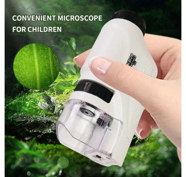 Handheld Microscope Kit Lab LED Light 60X 120X Home School Biologi Cal Science Educational Toys For Children Brinquedo STEM Gift