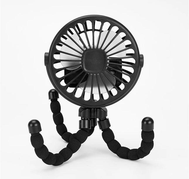 Portable 5-in-1 Octopus Fan – Silent Mini Folding Fan for Baby Stroller & Dorm