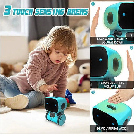 Intelligent RC Robot Toy – Interactive Voice & Touch Control with Russian, English & Spanish Versions for Educational Play