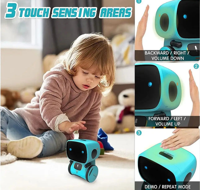 Intelligent RC Robot Toy – Interactive Voice & Touch Control with Russian, English & Spanish Versions for Educational Play