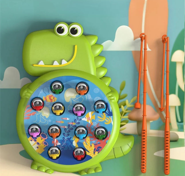 Magnetic Dinosaur Fishing Game – Montessori Toy with Rod for Toddlers & Kids
