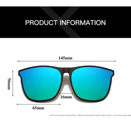 Men's Clip-On Polarized Sunglasses – Vintage Square Photochromic Night Vision Driving Glasses